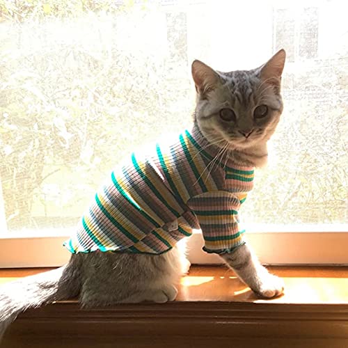 KUTKUT Stripe Print Pet Vest Breathable Autumn, Spring & Summer Cotton Stretchable Shirt for Small Dogs Shihtzu, Bichon, Maltese etc and Cats - kutkutstyle