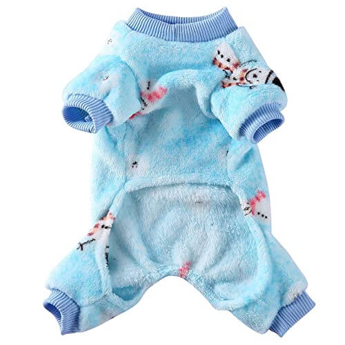 KUTKUT Dog Pajamas for Small Dog Boy Girl 2 Pc Fleece Puppy pjs Jammies 4 Leg Dog Clothes for Maltese, Shihtzu Winter Warm Onesies Jumpsuit Clothing for Pet Dogs Male Female - kutkutstyle