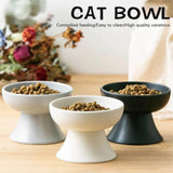 KUTKUT Packof 2Pcs Raised Cat Food Bowls - Ceramic Cat Food and Water Bowl Set - Elevated Pet Feeding Bowls Stress Free for Kitten Elder Cats Small Dogs, Anti Vomiting, Neck Protection
