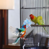 KUTKUT Bird Toys for Parrots - Spinning Wheel Chew Toy with Rotating Plastic Spinner, Enrichment Puzzle Cage Activity for Parakeets, Conures & Cockatiels