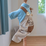 KUTKUT Small Dog Jumpsuits with Pocket Style for Puppy Kittens, Button Decor Non Sticky Hair Pullover Four -Legged Bodysuit Clothes for Chiuhuahua, Yorkii