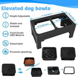 KUTKUT 2-in-1 Elevated Slow Feeder Dog Bowls 4 Height Adjustable Raised Bowls with No Spill Dog Water Bowl and Slow Feeder Dog Bowl for Small Medium Large Dogs (Capacity: SF 1.1L, Water Bowl 2L)…
