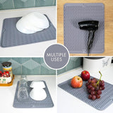 EZYHOME Silicone Dish Drying Mat for Kitchen Counter, Dish Drying Pad for Sink, Refrigerator or Drawer, Countertop Protection Pad.