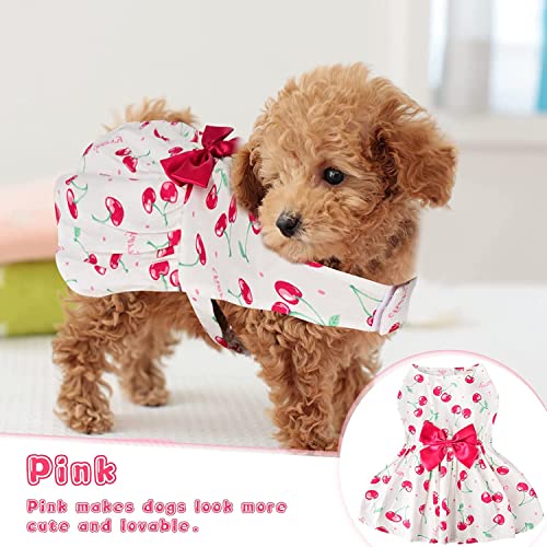 KUTKUT Lovely Floral Small Pet Frock | Summer Clothing for Shihtzu,Pug,Pomeranian Wedding Dress  Pack of 2 (Pineapple & Cherries) - kutkutstyle