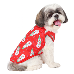 KUTKUT Christmas Style Pet Dog Shirt | Vest Sleeveless Snowman Printed Soft Texture T- Shirt for Yorkie, Maltese, Shih Tzu etc