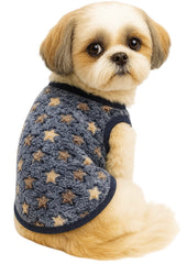 KUTKUT Puppy Clothes for Small Dog & Cat Boy Girl | Winter Warm Cute Stars Pattern Sweaters for Shih Tzu, Maltese, Yorkie Male Female