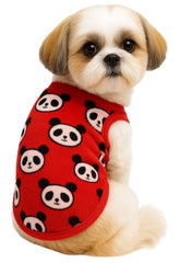 KUTKUT Cute Panda Cartoon Print Fashion Soft Flannel Fleece Shirt for Small Puppy/Cat