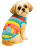 KUTKUT Rainbow Print Fashion Soft Flannel Fleece Shirt for Small Puppy/Cat, Winter Shirt for Shih Tzu, Maltese, Yorkie etc.