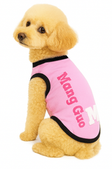 KUTKUT Drooling Small Pet Shirt | Breathable Cotton Sleeveless Shirt for ShishTzu, Maltese, ToyPoodle, Papillon (Size: L, Chest Girth 45cm, Back Length 35cm)