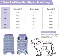 KUTKUT Puppy Kitten Surgical Suit, Surgery Recovery Suit for Female Dogs After Spay, Dog Cats Surgical Onesie with Pee Hole Collar Cone Alternative for Abdominal Wounds (Purple)