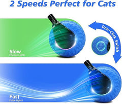 KUTKUT 2Pcs Interactive Cat Toy for Indoor Cats, Speedy Ball with Tail, Automatic Moving Cat Balls for Bored Indoor Adult Cats, 360°Automatic Rolling Ball Toy, Two Speed Adjustment