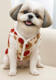 KUTKUT Winter Small Dog Cat Floral Sleeveless Vest Soft Warm Coral Fleece Double Layer Cozy Soft Button Open Sweater Small Doggie Outfit for Maltese, ToyPoodle, Toypom (Red Floral)