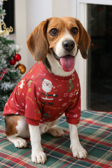 KUTKUT Decorative Stunning Christmas Print Winter Dress for Small Dogs and Cats | Fine Workmanship Fleece Winter Tshirt for ShishTzu, Pug, etc