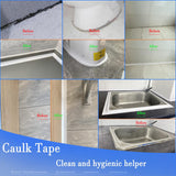 EZYHOME Caulk Strip Tape,Waterproof and Oil-Proof 38mm x 3.2m Caulk Strip Tape for Cooktop, PVC Self Adhesive Caulk Tape for Sink,Toilet, Bathroom,Wall Edge, Sealing Tape for Bathtub