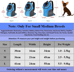 KUTKUT Pets Dog Carrier Backpack Puppy Dog Travel Carrier Front Pack Breathable Head-Out Backpack Carrier