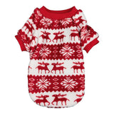 KUTKUT Reindeer Argyle Pattern Breathable Round Neck Flannel Fleece Sweater | Winter Shirt for Yorkie, Maltese, Mini Pom Small Dogs Puppy