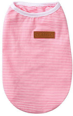 KUTKUT Classic Dog Striped Teeshirt Puppy Clothes for Small Dogs, Stretchy Summer Cotton Cat Vest Doggy Tee Tank Top for Maltese, Bichon, Papillon, Pekingese