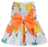 KUTKUT Cute Lemon Pattern Dog Dress with Lovely Bow Pet Apparel Dog Clothes for Small Dogs and Cats | Puppy Summer Dress Birthday Pet Apparel Dress