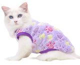 KUTKUT Cute Paw Print Fashion Soft Flannel Fleece Shirt for Small Puppy/Cat
