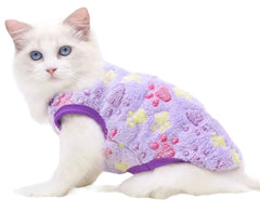 KUTKUT Cute Paw Print Fashion Soft Flannel Fleece Shirt for Small Puppy/Cat