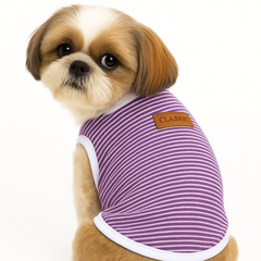 KUTKUT Classic Dog Striped Shirt Puppy Clothes for Small Dogs, Stretchy Summer Cotton Cat Vest Doggy Tee Tank Top for Maltese, Bichon, Papillon, Pekingese