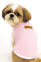 KUTKUT Classic Dog Striped Teeshirt Puppy Clothes for Small Dogs, Stretchy Summer Cotton Cat Vest Doggy Tee Tank Top for Maltese, Bichon, Papillon, Pekingese
