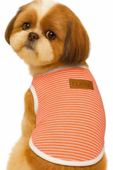 KUTKUT Classic Dog Striped Tshirt Puppy Clothes for Small Dogs, Stretchy Summer Cotton Cat Vest Doggy Tee Tank Top for Maltese, Bichon, Papillon, Pekingese