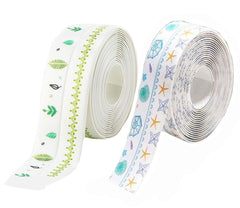 EZYHOME 2Pcs Kitchen & Bath Caulk Tape Caulk Strip, 38mm x 3.2m PVC Self Adhesive Waterproof Caulking Sealing Tape, Decorative Sealant Trim for Kitchen Sink Toilet Bathroom Shower Bathtub