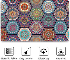 EZYHOME 2Pcs Boho Kitchen Rugs, Waterproof Anti Fatigue Kitchen Mats Set, Cushioned Non-Skid Washable Kitchen Floor Mat for Kitchen Office Sink Laundry (17.3 x 47+ 17.3 x 29) - kutkutstyle