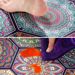 EZYHOME 2Pcs Boho Kitchen Rugs, Waterproof Anti Fatigue Kitchen Mats Set, Cushioned Non-Skid Washable Kitchen Floor Mat for Kitchen Office Sink Laundry (17.3 x 47+ 17.3 x 29) - kutkutstyle