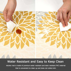 EZYHOME Anti Fatigue Kitchen Rug Sets 2 Piece with Runner 17.3 x 47 + 17.3 x 29 Floral Kitchen Rugs and Mats Non Skid Waterproof Cushioned Kitchen Floor Mat Runner Rugs for Laundry - kutkutst