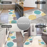 EZYHOME Anti Fatigue Kitchen Rug Sets 2 Piece with Runner 17.3 x 47 + 17.3 x 29 Floral Kitchen Rugs and Mats Non Skid Waterproof Cushioned Kitchen Floor Mat Runner Rugs for Laundry - kutkutst