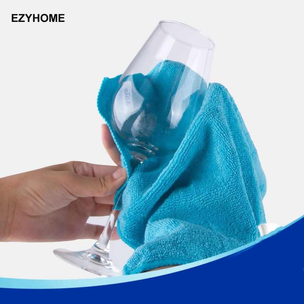 EZYHOME 7pcs Microfiber Cleaning Cloths, Non-Abrasive, Super Absorbent Reusable and Washable Kitchen Towel, Car Cleaning Cloth, Streak Free Multipurpose Lint Free Glasses Cleaning Cloth - kut