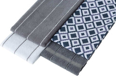 EZYHOME Pack of 4 High Absorbent Microfiber Absorbent Geometry Set and Lint Free Washable & Reusable Multi-Purpose Kitchen Towels (Size:65 x45cm, 350gsm) - kutkutstyle