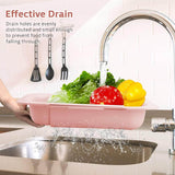 EZYHOME Collapsible Colander Kitchen Extendable Strainer Fruits Vegetables Noodle Pasta Food Drain Basket Space-Saver Portable Drainer Over Sink (7.9 W x 13.5-18.8 L x 2.75 H) - kutkutstyle