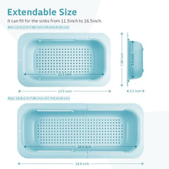 EZYHOME Extendable Colander Strainer Over The Sink, Retractable Kitchen Sink Basket to Wash Vegetables and Fruits, Food Strainers to Drain Pasta and Dry Dishes, Collapsible Colanders for Sink