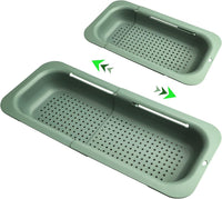 EZYHOME Extendable Colander Strainer Over The Sink, Retractable Kitchen Sink Basket to Wash Vegetables and Fruits, Food Strainers to Drain Pasta and Dry Dishes, Collapsible Plastic Colanders 