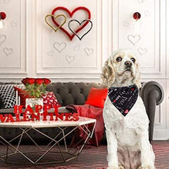 KUTKUT Valentine's Day Dog Bandana Reversible Triangle Bibs Scarf Accessories for Small Medium Large Dogs Cats Pets (Size: 70 x 48 x 48 cm) - kutkutstyle