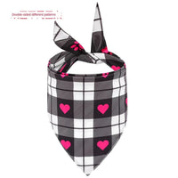 KUTKUT Valentines Day Dog Bandana | Reversible Dog Triangle Scarf | Dog Wedding Bandana Heart Paws Print Pet Kerchief Accessories for Large Medium Small Dogs Cats Pets - kutkutstyle