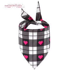 KUTKUT Valentines Day Dog Bandana | Reversible Dog Triangle Scarf | Dog Wedding Bandana Heart Paws Print Pet Kerchief Accessories for Large Medium Small Dogs Cats Pets - kutkutstyle