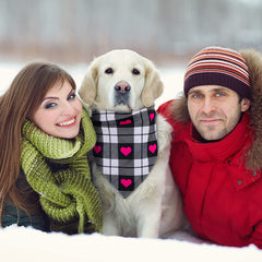 KUTKUT Valentines Day Dog Bandana | Reversible Dog Triangle Scarf | Dog Wedding Bandana Heart Paws Print Pet Kerchief Accessories for Large Medium Small Dogs Cats Pets - kutkutstyle