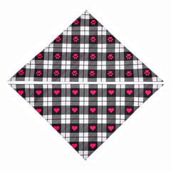 KUTKUT Valentines Day Dog Bandana | Reversible Dog Triangle Scarf | Dog Wedding Bandana Heart Paws Print Pet Kerchief Accessories for Large Medium Small Dogs Cats Pets - kutkutstyle