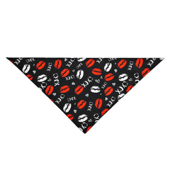KUTKUT Valentines Day Dog Bandana | Reversible Dog Triangle Scarf | Dog Wedding Bandana Lips Print Pet Kerchief Accessories for Large Medium Small Dogs Cats Pets (Size: 70 x 48 x 48 cm) - kut