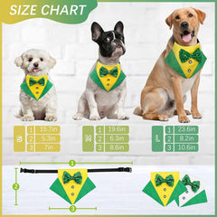 KUTKUT Dog Tuxedo,Pet Yellow Collar Puppy Costume Adjustable Dog Bandana Scarf Doggie Bibs, Irish Lucky Dress-Up Dog Bow Tie with D-Ring for Small Dogs - kutkutstyle