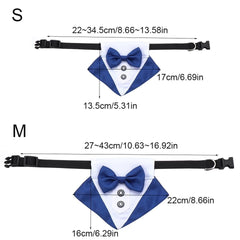 KUTKUT Formal Dog Tuxedo Bandana | Dog Wedding Bandana, Adjustable Dog Bowtie Collar Bandana, Adjustable Neckerchief for Small Dog and Cat. - kutkutstyle