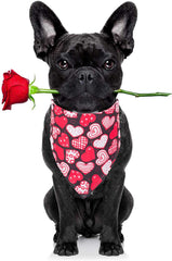 KUTKUT 4 Pack Heart Pattern Dog Bandana Triangle Dog Scarf Red Pink Heart Design Valentine Pet Bandana for Small Dogs Cats (Size: 40 * 30 * 30cm) - kutkutstyle