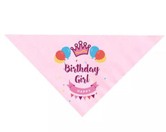 KUTKUT Happy Birthday Dog Bandana Girl, Pet Triangle Scarf Double Layer Bandanas Dog Accessories for Cute Doggy Birthday Party Suitable for Small, Medium & Large Dogs (Pink) - kutkutstyle