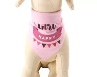 KUTKUT Happy Birthday Dog Bandana Girl, Pet Triangle Scarf Double Layer Bandanas Dog Accessories for Cute Doggy Birthday Party Suitable for Small, Medium & Large Dogs (Pink)-Bandana-kutkutstyle