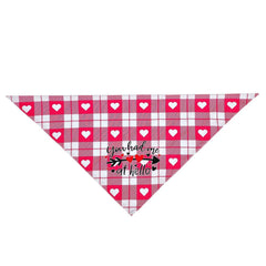 KUTKUT Valentines Day Dog Bandana | Reversible Dog Triangle Scarf | Dog Wedding Bandana Heart Print Pet Kerchief Accessories for Large Medium Small Dogs Cats Pets (Size: 70 x 48 x 48 cm) - ku