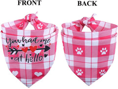 KUTKUT Valentines Day Dog Bandana | Reversible Dog Triangle Scarf | Dog Wedding Bandana Heart Print Pet Kerchief Accessories for Large Medium Small Dogs Cats Pets (Size: 70 x 48 x 48 cm) - ku